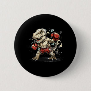 Boxing Dinosaur Boxer T-rex Kickboxing Dino Boxing 6 Cm Round Badge