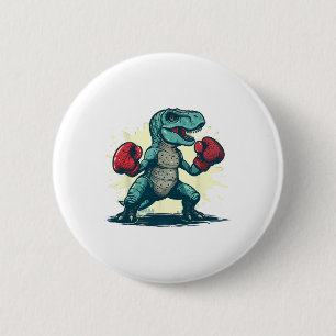 Boxing Dinosaur Boxer T-rex Kickboxing Dino Boxing 6 Cm Round Badge