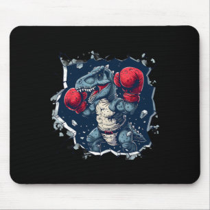 Boxing Dinosaur Boxer T-rex Kickboxing Dino Boxing Mouse Pad