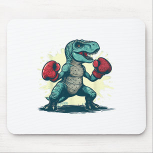 Boxing Dinosaur Boxer T-rex Kickboxing Dino Boxing Mouse Pad