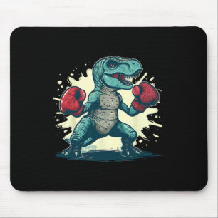 Boxing Dinosaur Boxer T-rex Kickboxing Dino Boxing Mouse Pad