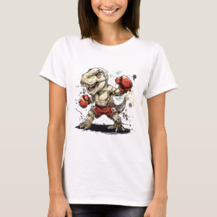 Boxing Dinosaur Boxer T-rex Kickboxing Dino Boxing T-Shirt