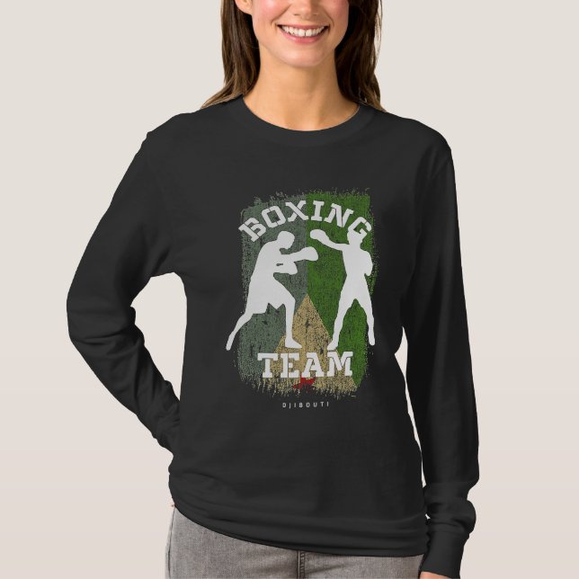 Boxing Djibouti Combat Sports Fighter Boxing T-Shirt (Front)