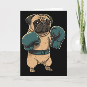 Boxing Dog Pug Boxer Boxing Gloves Mma Kickboxer K Card