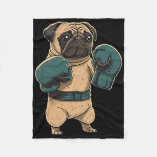 Boxing Dog Pug Boxer Boxing Gloves Mma Kickboxer K Fleece Blanket