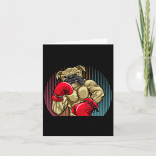 Boxing Dog Wearing Heavyweight Boxing Gloves Bulld Card