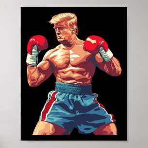 Boxing Donald Trump - Muscular Fighting To Save Am Poster