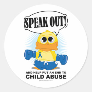 Boxing Duck Child Abuse Classic Round Sticker