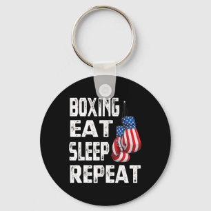 Boxing Eat Sleep Repeat Gym Boxer Kickboxing Mix M Key Ring