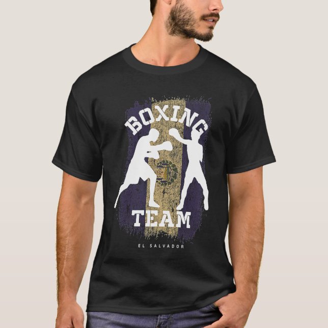 Boxing El Salvador Combat Sports Fighter Boxing T-Shirt (Front)