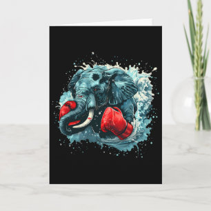 Boxing Elephant Lover Boxing Gloves Kickboxing Fun Card