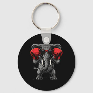 Boxing Elephant With Boxing Gloves Kickboxing Funn Key Ring