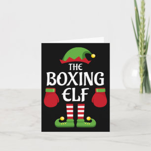 Boxing Elf Family Matching Group Christmas Boxer  Card