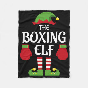 Boxing Elf Family Matching Group Christmas Boxer  Fleece Blanket