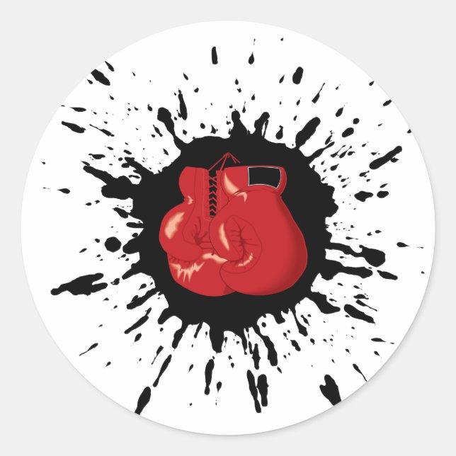 Boxing Explosion Classic Round Sticker (Front)