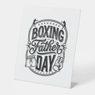 Boxing Father Day Vintage Engraving Shirt Design_1 Pedestal Sign