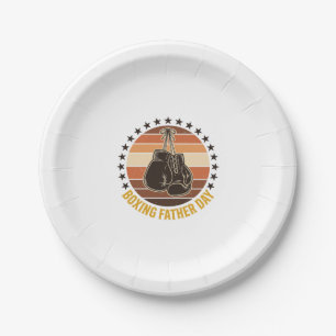 Boxing Father Day Vintage Gloves Shirt Design_1 Paper Plate