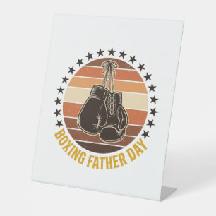 Boxing Father Day Vintage Gloves Shirt Design_1 Pedestal Sign