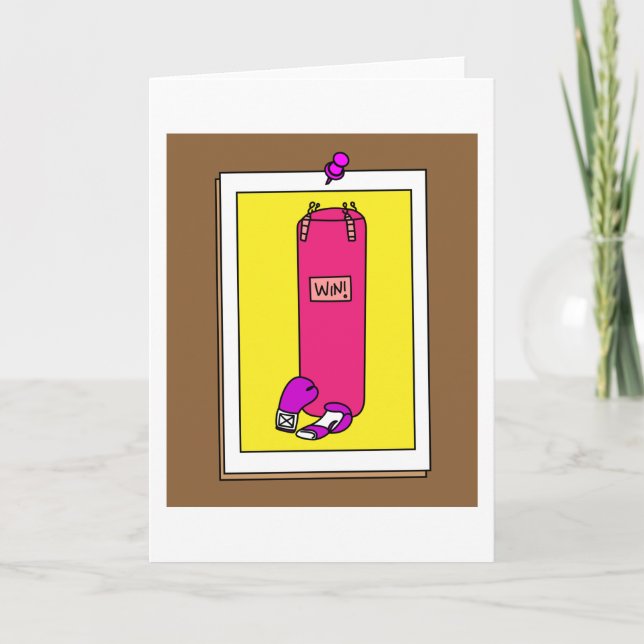 Boxing Female Boxer Retro Boxing Gloves Card (Front)