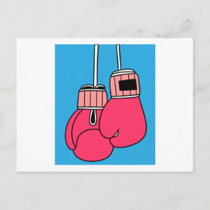 Boxing Female Boxer Retro Boxing Gloves Postcard