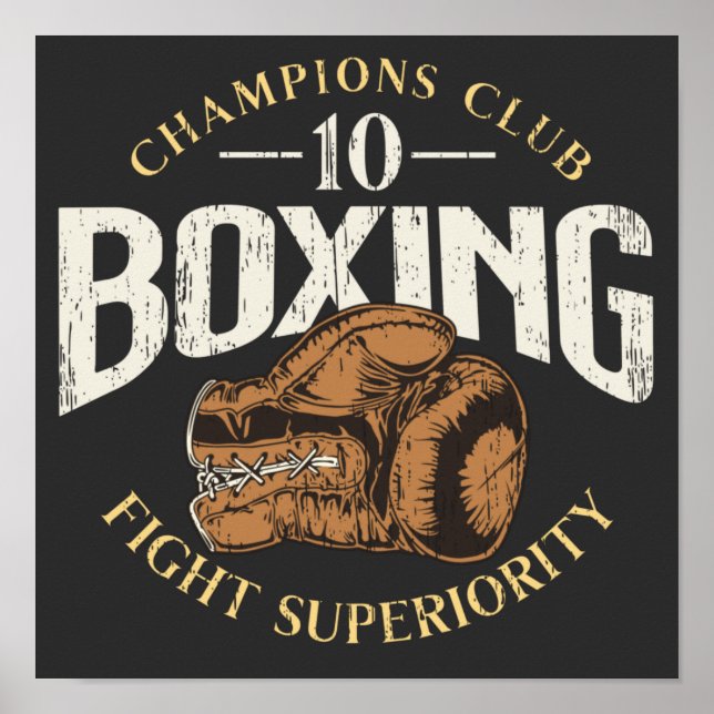 Boxing fight gloves distressed  poster (Front)