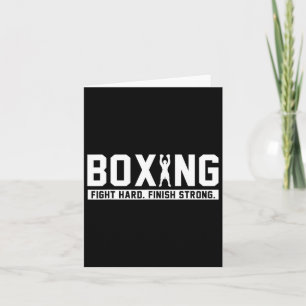 Boxing Fight Hard Finish Strong Boxing Quote Gift Card