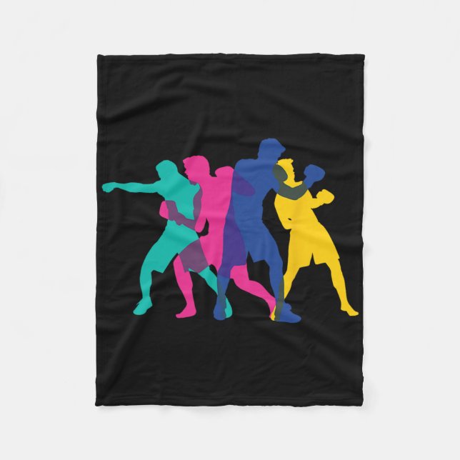 Boxing Fight Mma Kickboxing Fighter Boxer Knockout Fleece Blanket (Front)
