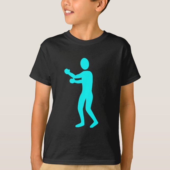 Boxing Figure - Cyan T-Shirt (Front)