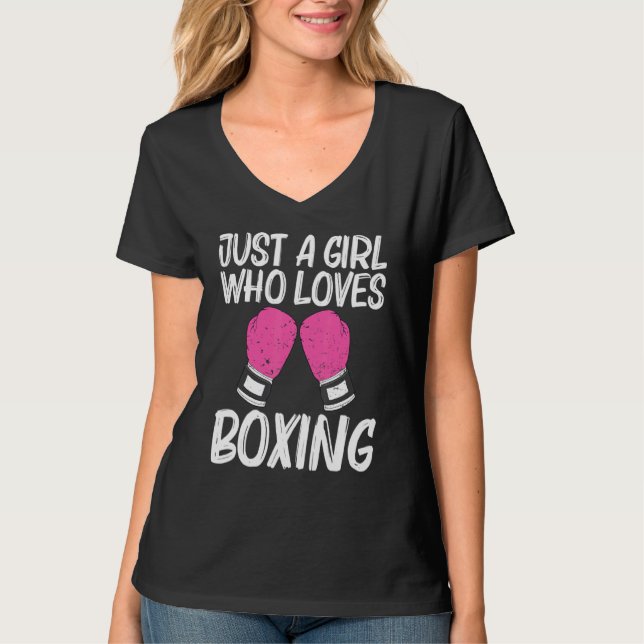 Boxing For Girls Kids Boxer Sparring Match T-Shirt (Front)