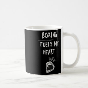 Boxing Fuels My Heart Punching Bag Gloves Workout Coffee Mug