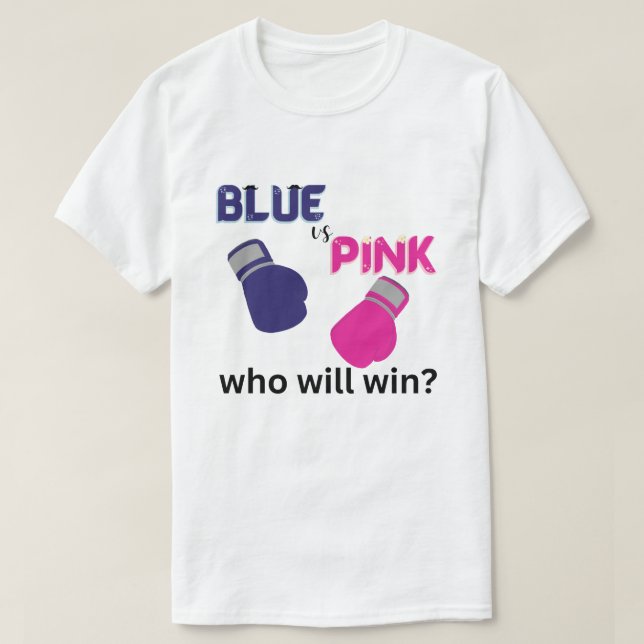 boxing gender reveal blue vs pink funny  T-Shirt (Design Front)