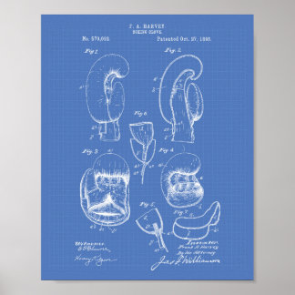 Boxing Glove 1896 Patent Art - Blueprint Poster