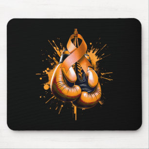 Boxing Glove Orange Ribbon Multiple Sclerosis Awar Mouse Pad