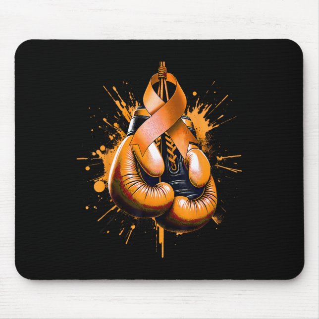 Boxing Glove Orange Ribbon Multiple Sclerosis Awar Mouse Pad (Front)