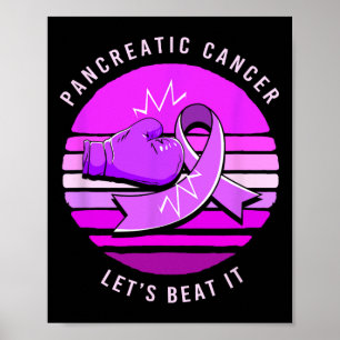 Boxing Glove Ribbon Lets Beat Retro Pancreatic Can Poster