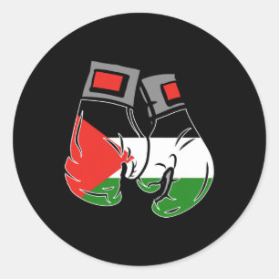Boxing Glove With The Flag Of Palestine Classic Round Sticker