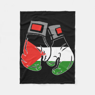 Boxing Glove With The Flag Of Palestine  Fleece Blanket