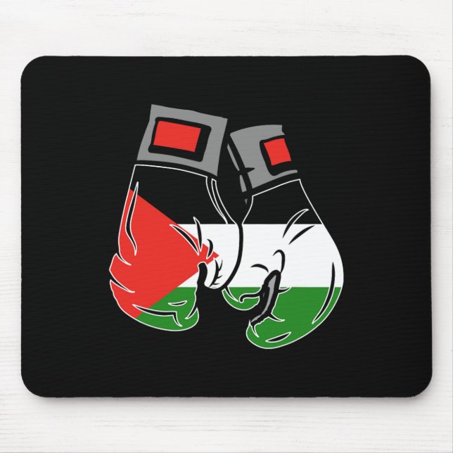 Boxing Glove With The Flag Of Palestine  Mouse Pad (Front)