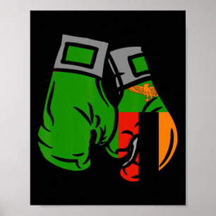 Boxing Glove With The Flag Of Zambia Poster