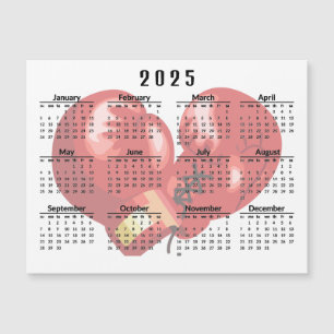 Boxing Gloves 2025 Calendar Magnetic Card