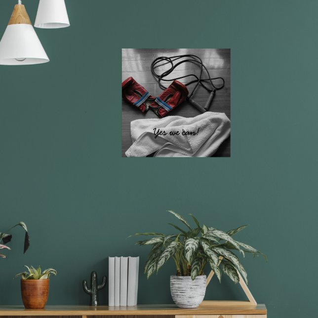 Boxing Gloves and Gym Theme Poster (Living Room 1)