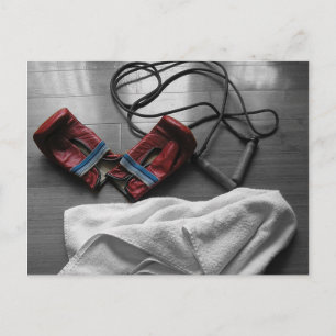 Boxing Gloves and Gym Workout Postcard