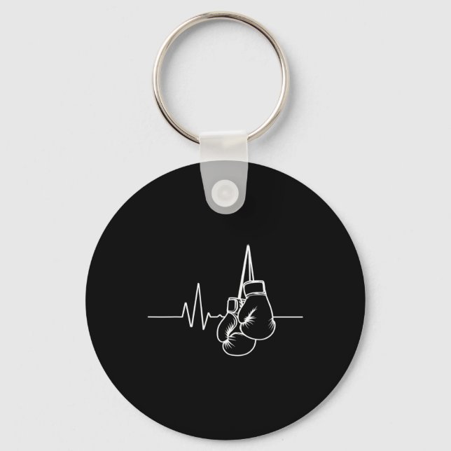 Boxing Gloves And Heartbeat  Key Ring (Front)