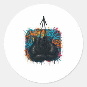 Boxing Gloves Boxing Sports Athletics Classic Round Sticker