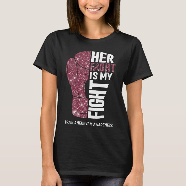 Boxing Gloves Brain Aneurysm Warrior T-Shirt (Front)
