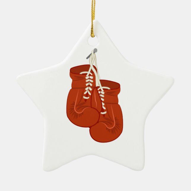 Boxing Gloves Ceramic Tree Decoration (Front)