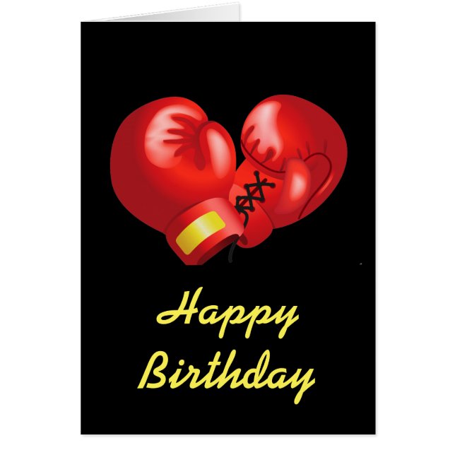 Boxing Gloves Design Birthday Card (Front)