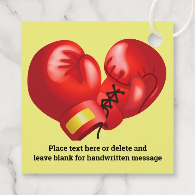 Boxing Gloves Design Favour Card Tags (Back)