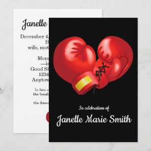 Boxing Gloves Design Memorial Card