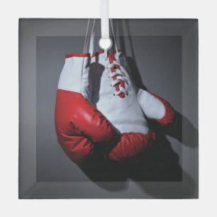 Boxing gloves glass tree decoration
